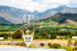 Vinprovning på Haute Cabriere i Franschhoek, Sydafrika